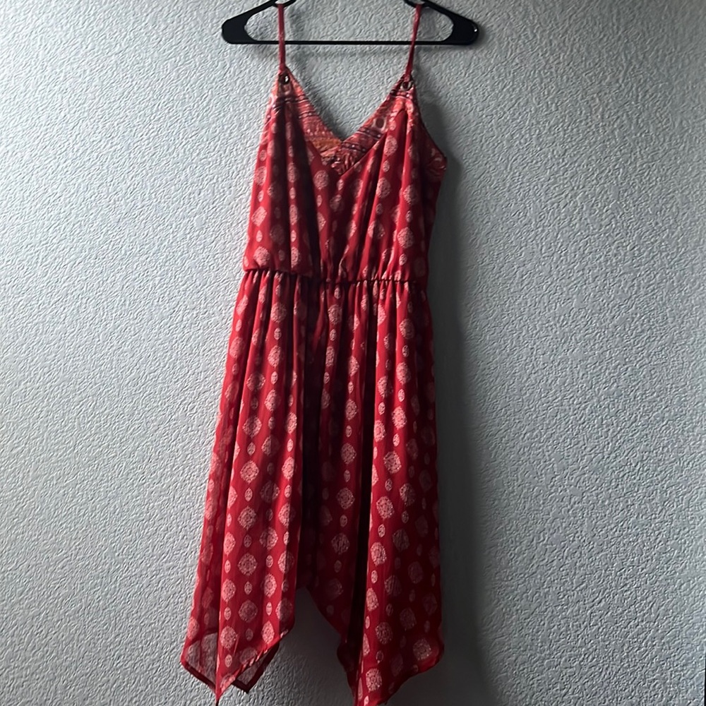 RED FLOWY DRESS